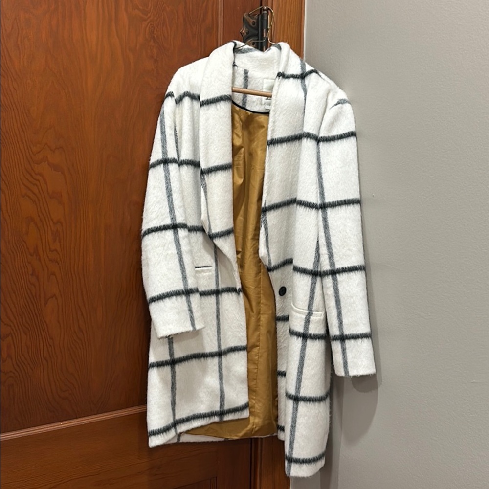 Anthropologie black and white coat